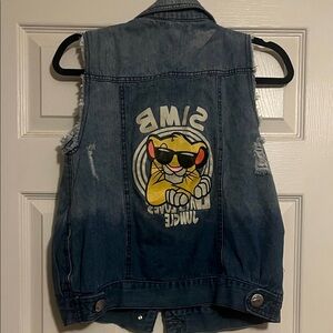 Denim Vest with Simb Graphic